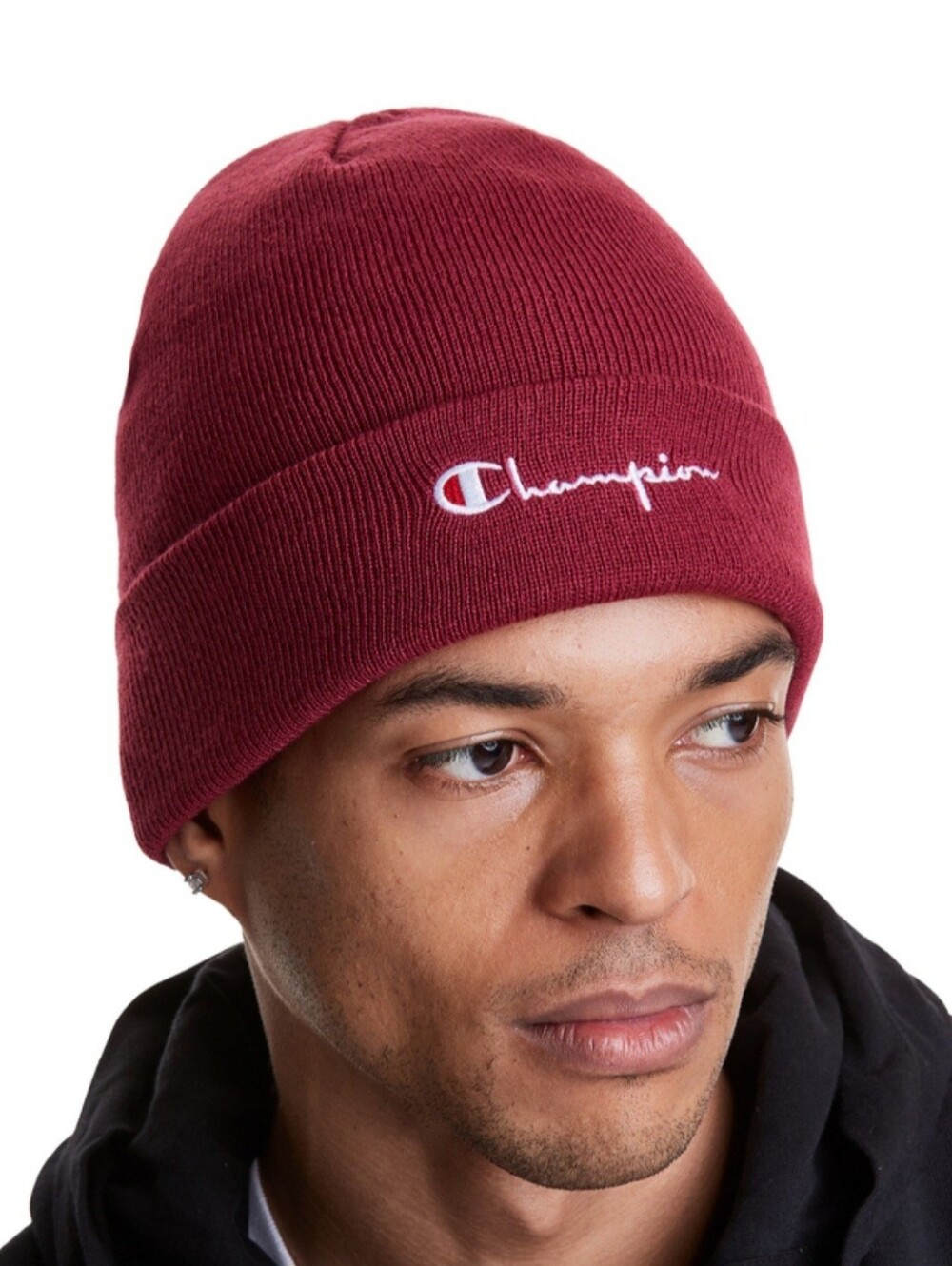 Champion Knit Beanie Hat - Dark Red